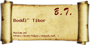Bodó Tibor névjegykártya